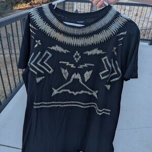 Marcelo Burlon Black T-Shirt with Silver Embellishments
